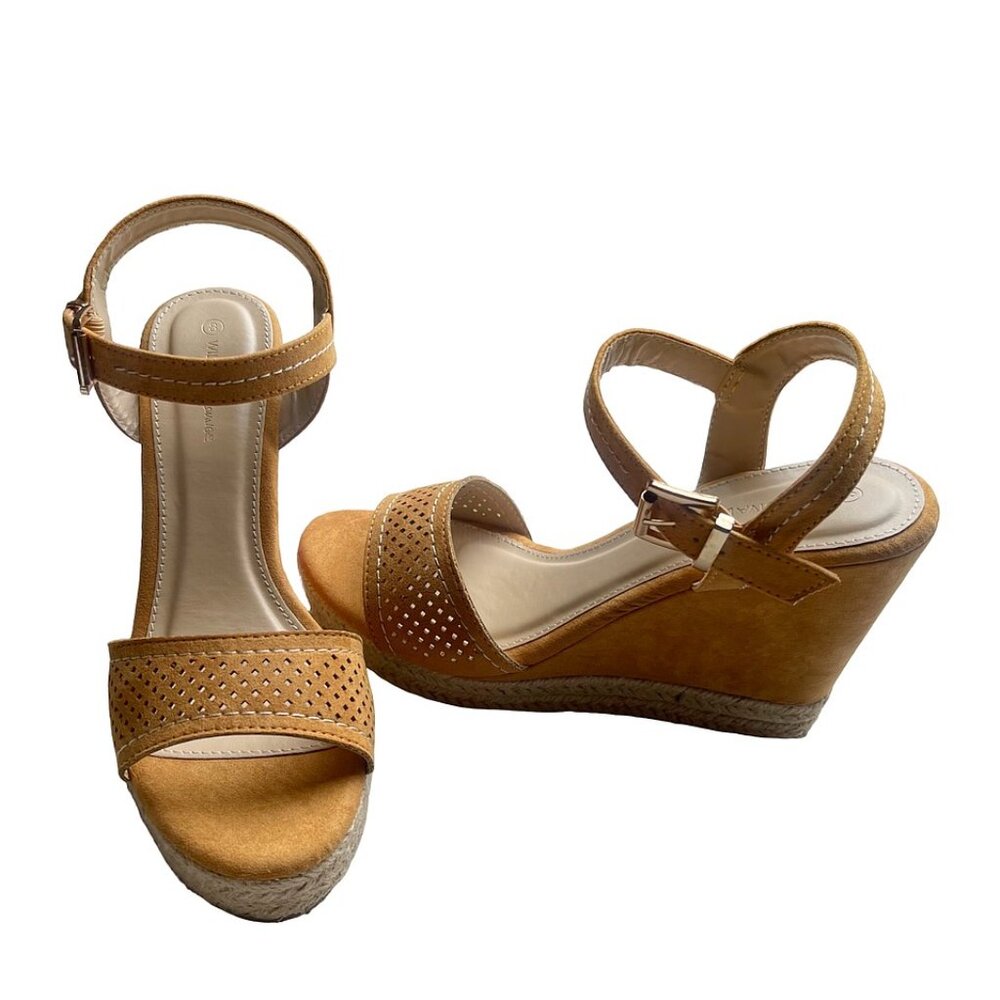 Wild Diva Single Band Slingback Women's Espadrille Wedge Platform Sandals Shoes